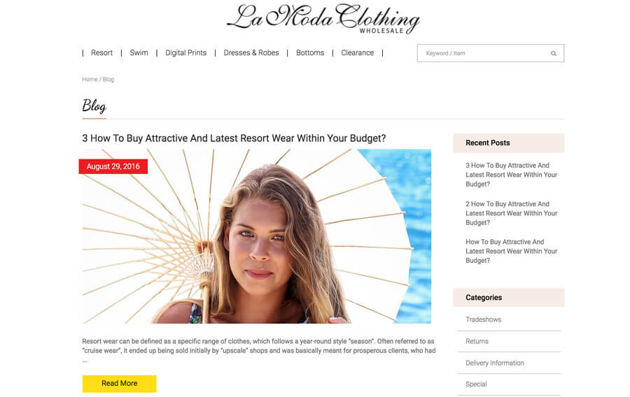 La moda resort wear top