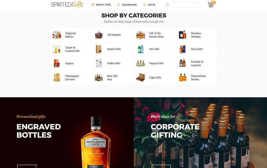 Spirited Gifts Web Design by Absolute Web Services