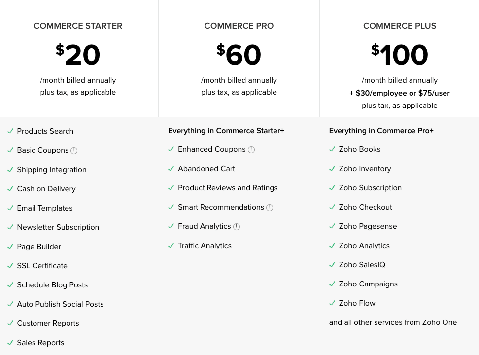 ZohoCommercePricingTable