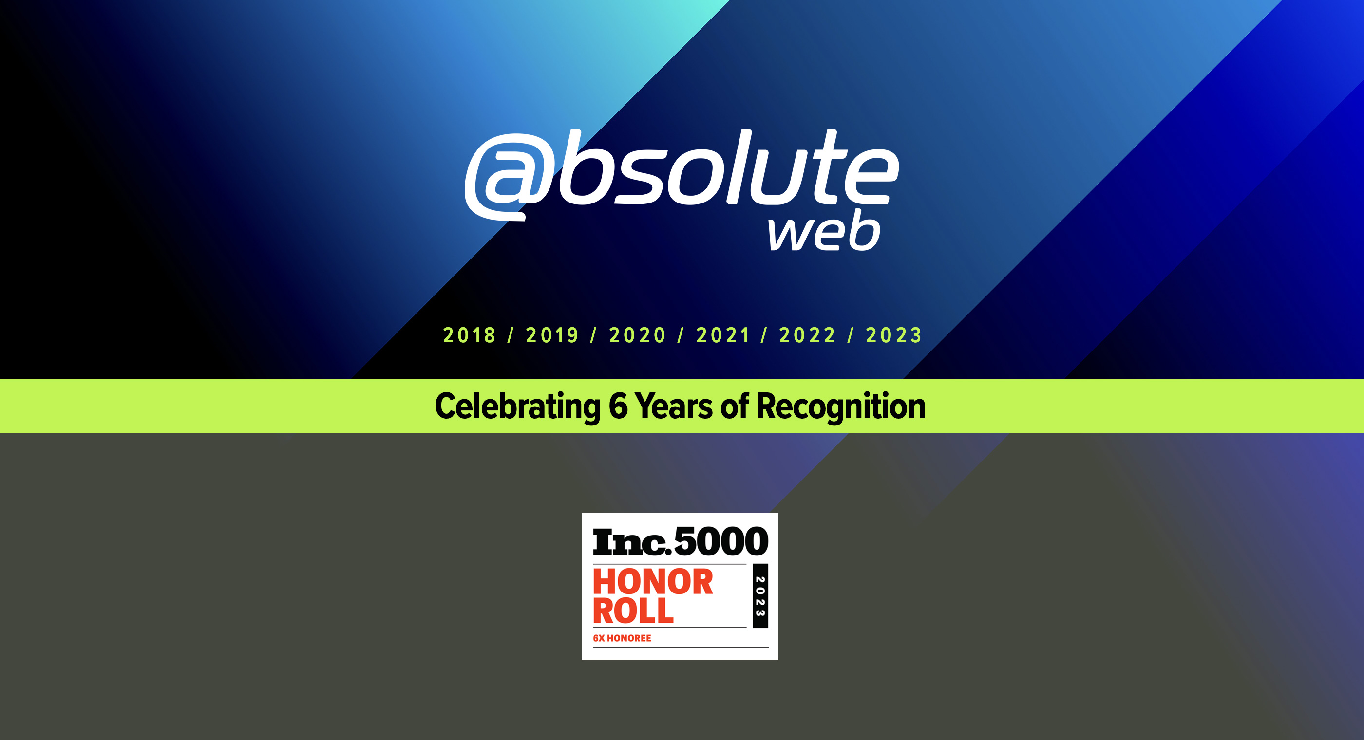 Absolute Web celebrating 6 years of recognition by Inc. 5000