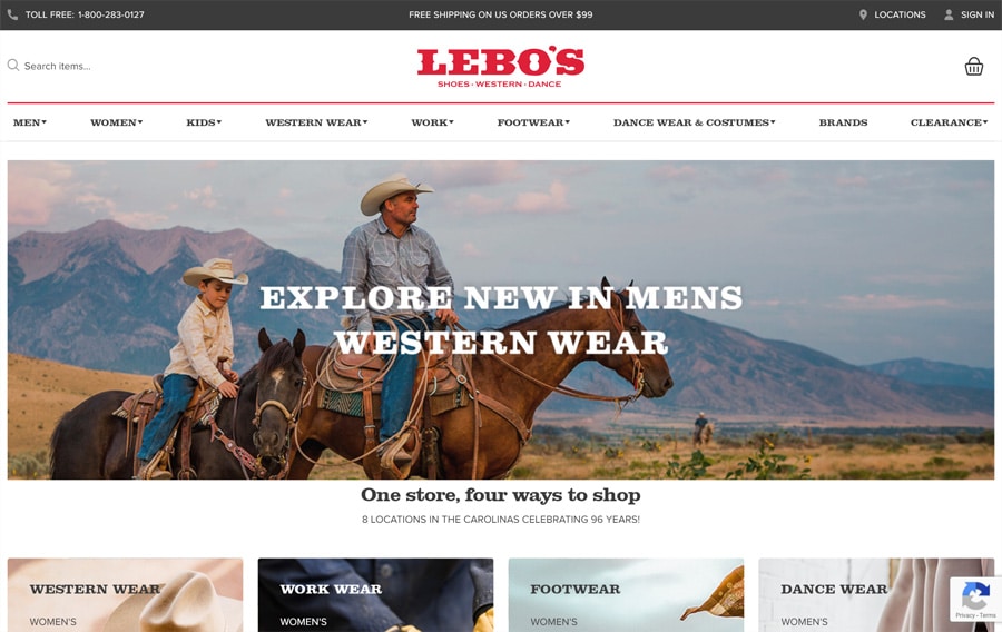 Western on sale wear website