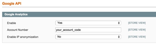 Magento google analytics setup